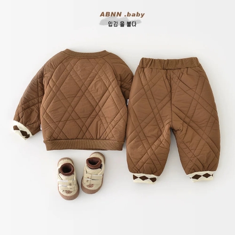 TMT - Bộ chần bông nâu lót lông(73-100)