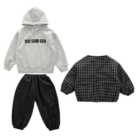 KB - Set nỉ 3 chi tiết áo kẻ caro(90-150)