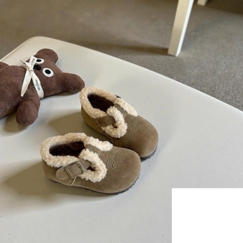 KB - Sục da lộn lót lông nâu MIN(31-36)