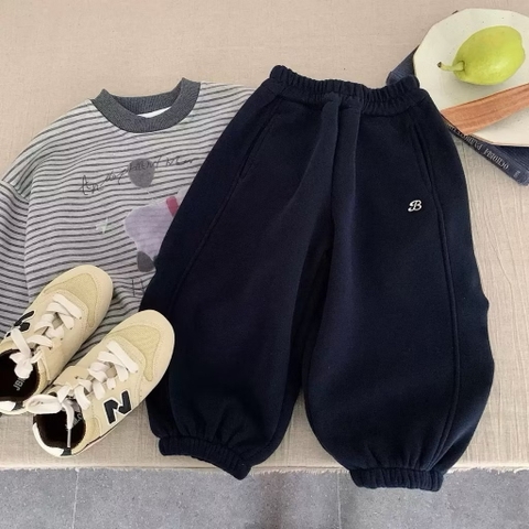 BK - Quần nỉ chữ B lót lông(90-140)