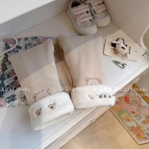 BK - Legging lót nỉ gấu in hình(90-130)