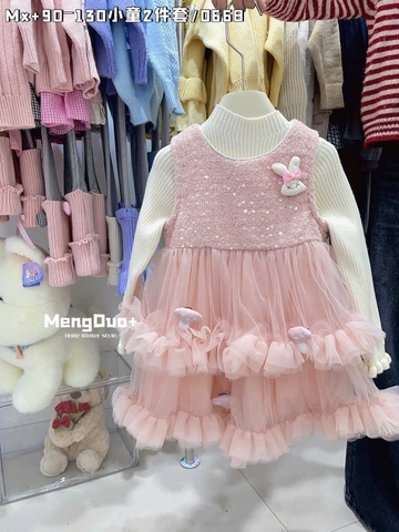 LB - Set váy hồng thỏ (90-130)