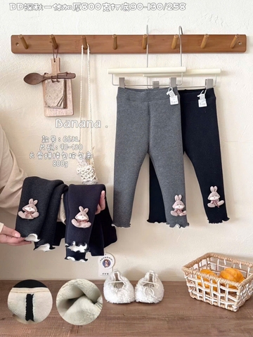 LB - Quần legging lót nỉ đính thỏ(90-130)