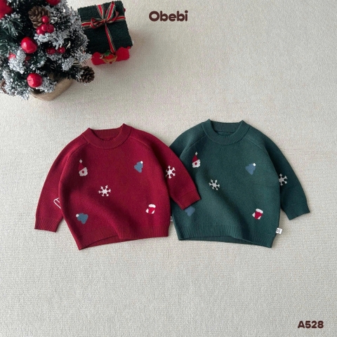 OBEBI - Áo len dệt hoạ tiết Noel(73-120)