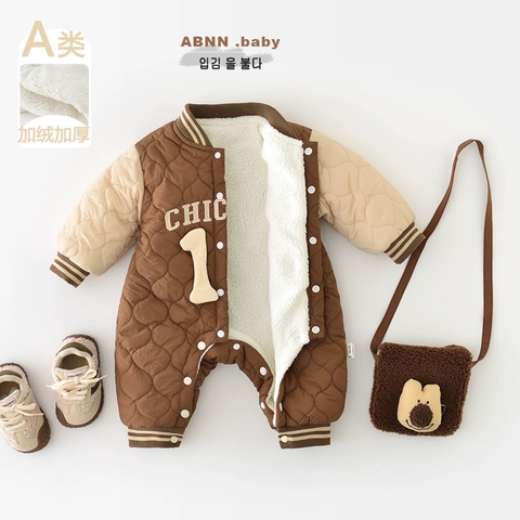 JS - Body phao Chicago chần bông nâu be lót lông(66-80)