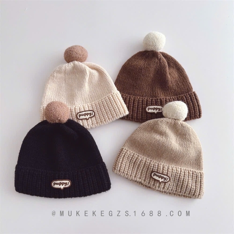 TL - Mũ len PUPPY 2 cục bông(3-6Y)