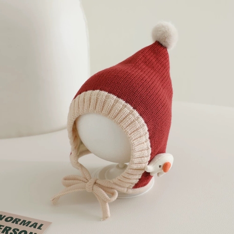 TL - Mũ quả bông buộc dây đính voi(6-24M)