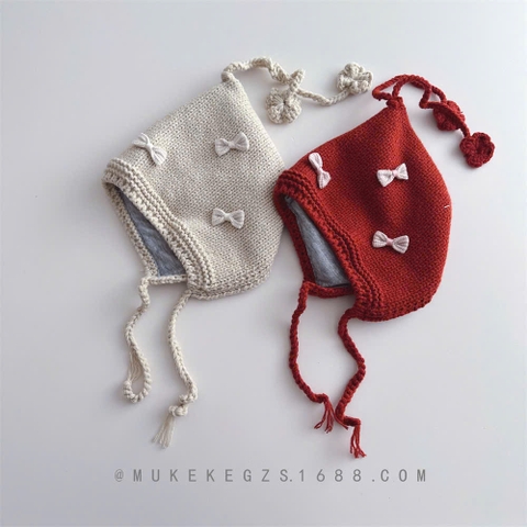 TL - Mũ len buộc dây nơ(9M-3Y)