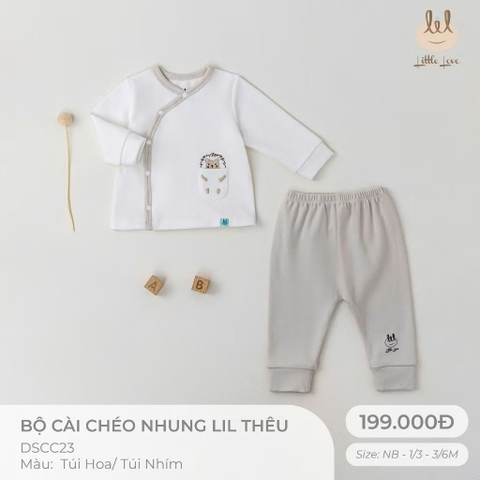 LITTLE LVOE - Bộ cài chéo nhung LIL (NB-6M)