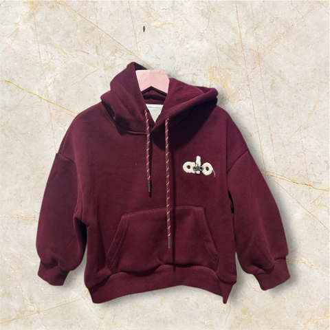 LB - Áo Hoodie nỉ đỏ ALO lót nỉ nhung(5-13)
