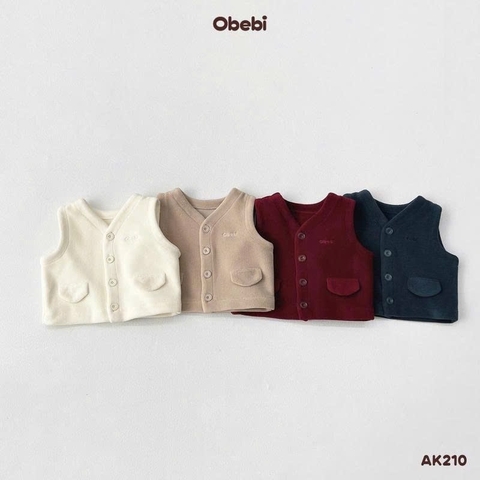 OBEBI - Áo khoác gile lông phối màu(73-120)