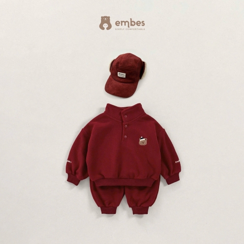 EMBES - Bộ nỉ lông cao cổ(9M-4Y)