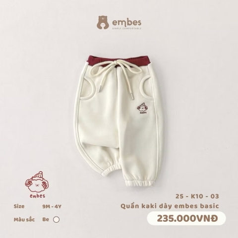 EMBES - Quần nỉ phối màu Embes winter(9M-4Y)