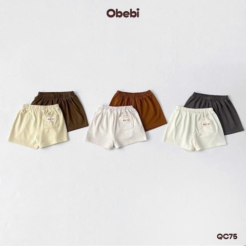 OBEBI - Set 2 quần đùi đính mác in nhỏ xinh OBEBI(73-120)