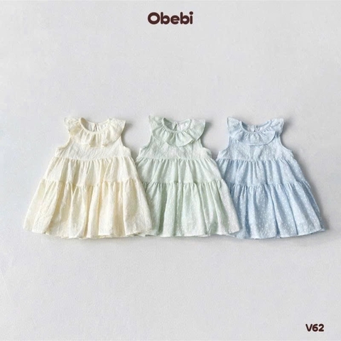 OBEBI - Váy ba lỗ cổ bèo hoa nhí(73-120)