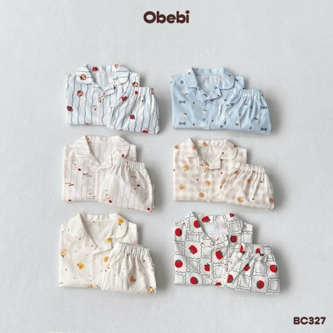 OBEBI - Bộ Pijama cộc tay OBEBI hoạ tiết đáng yêu(73-120)
