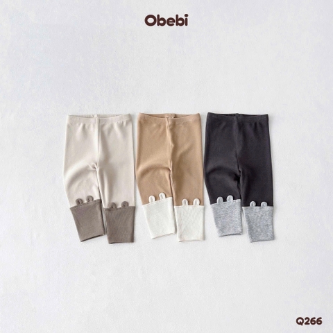OBEBI - Quần legging tai gấu phối màu OBEBI(66-110)