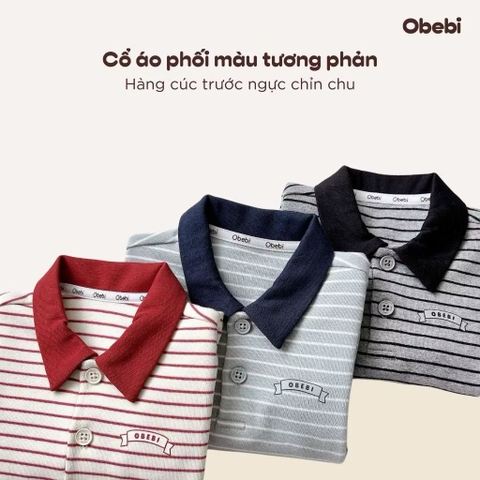 OBEBI - Áo POLO hoạ tiết kẻ OBEBI (73-120)