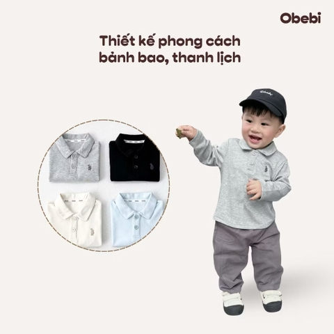 OBEBI - Áo POLO dài tay thêu thỏ OBEBI(73-120)