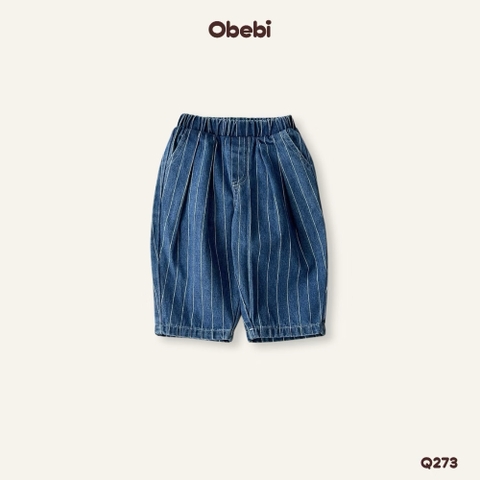 OBEBI - Quần Jean kẻ phom Balloon OBEBI(73-120)