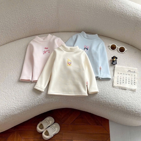 BK - Áo giữ nhiệt lót nỉ cổ 3p in hình(80-130)