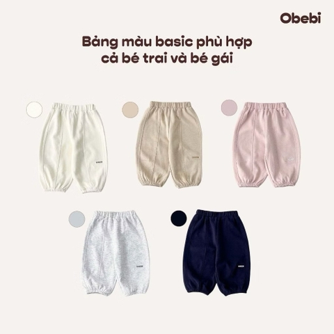 OBEBI - Quần nỉ thêu chữ Ly Gối(80-120)