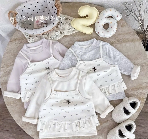 BK - Áo thun phối 2 dây kitty nhí(80-110)