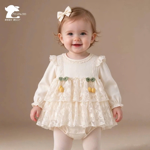 LB - Body váy kem bèo ngực Cherry vàng(59-90)