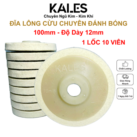 Đĩa Lông Cừu 100*16*12mm Chuyên Đánh Bóng | KALES