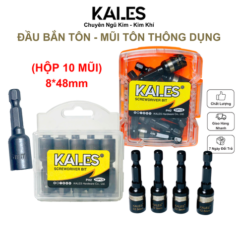 1 Hộp 10 Mũi Đầu Bắn Tôn - Mũi Tôn Thông Dụng 8*48mm Tùy Chọn | KALES