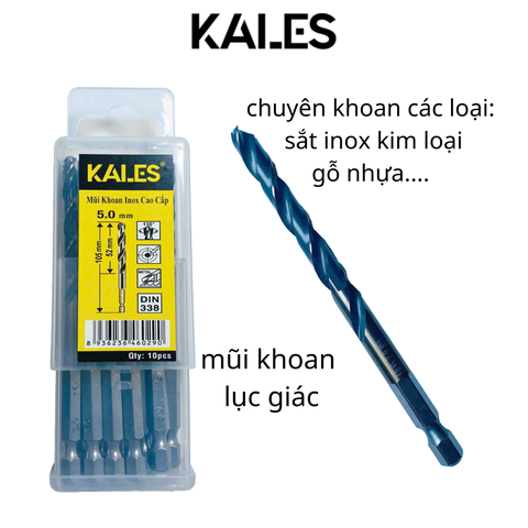 Lục Giác Mũi Khoan Sắt Inox Kim Loại Kích Thước Tùy Chọn Từ 1.5mm - 12.0mm | KALES