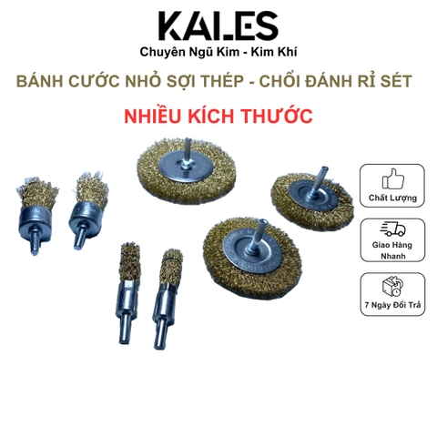 Bánh Cước Chổi Sợi Thép Tròn - Chổi Cọ Đánh Rỉ Sét Nhiều Kích Thước | KALES