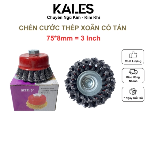 Chén Cước Thép Xoắn Có Tán 75*8mm - 3 Inch | KALES