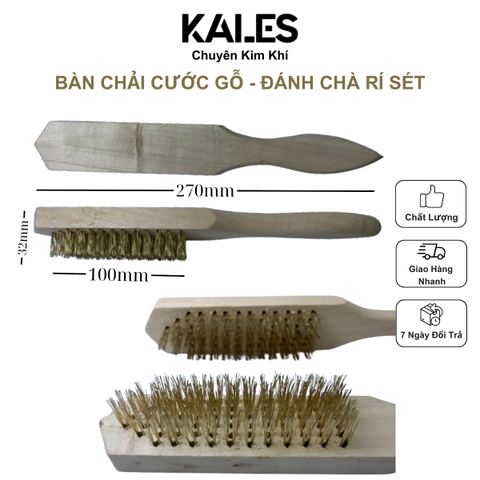 Bàn Chải Cước - Cán Gỗ Lớn - Đánh Chà Rỉ Sét Vết Bẩn Dơ  | KALES