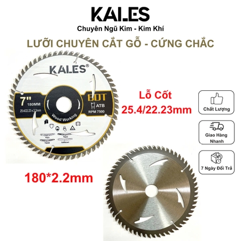 Lưỡi Chuyên Cắt Gỗ Cứng Chắc 60T - 180*2.2mm | KALES