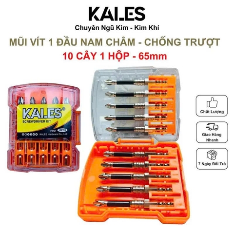 Hộp 10 Mũi Vít 1 Đầu Nam Châm Chống Trượt 65mm | KALES
