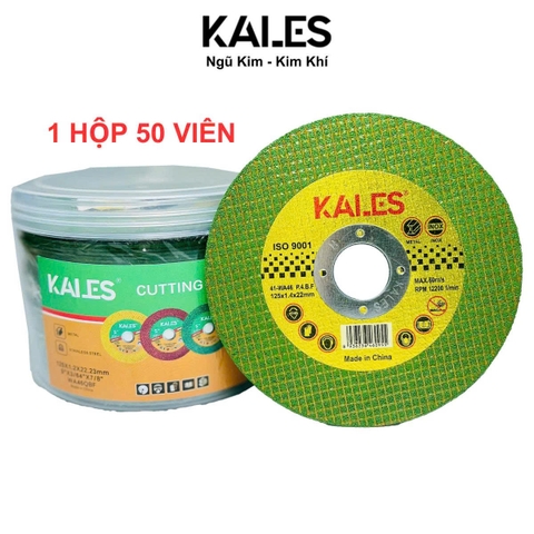 Đá Cắt Xanh 125*1.4*22.23mm Cắt Inox Sắt Kim Loại Phiên Bản Mới | KALES