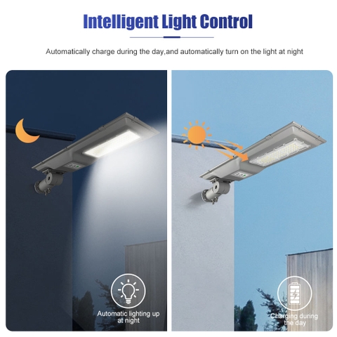 Đèn Đường Năng Lượng Mặt Trời Liền Thể ZALAA ZL-MTX-B Cao Cấp Tích Hợp Cảm Biến Thông Minh