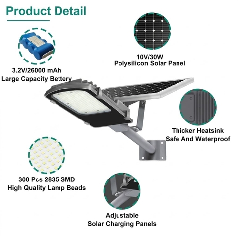 Đèn Đường Năng Lượng Mặt Trời ZALAA ZL-GMX-DDZ Cảm Biến Thông Minh IP65