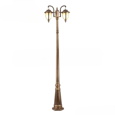 Cột Đèn Sân Vườn 2 Tay Đèn Mai Chiếu Thủy Cổ Điển cho Trụ cao từ 2m-5m ZALAA