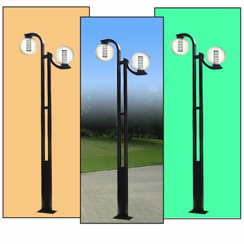 Cột Đèn Sân Vườn 2 Tay Quả Cầu D200, D300, D400 cho Trụ cao từ 2m-5m ZALAA