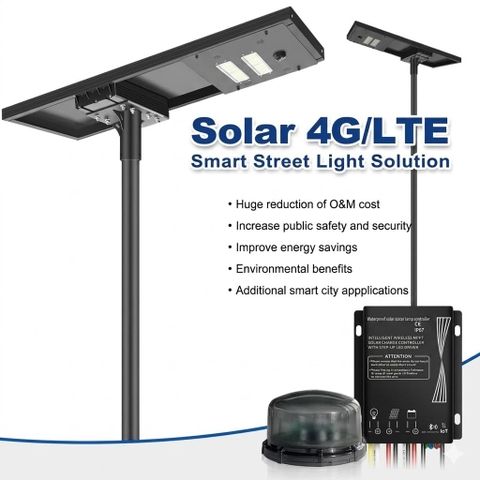 Đèn Đường Thông Minh Năng Lượng Mặt Trời 4G/LTE ZALAA ZL-4G/LTE-Solar