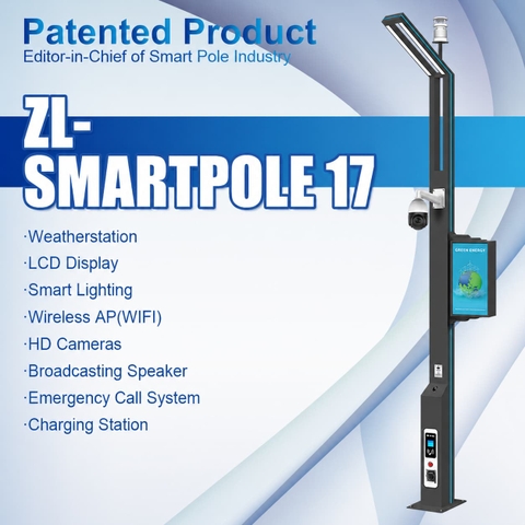 Cột Đèn Đường Thông Minh ZALAA ZL-SMARTPOLE17 Tích Hợp Camera, Wifi & LCD