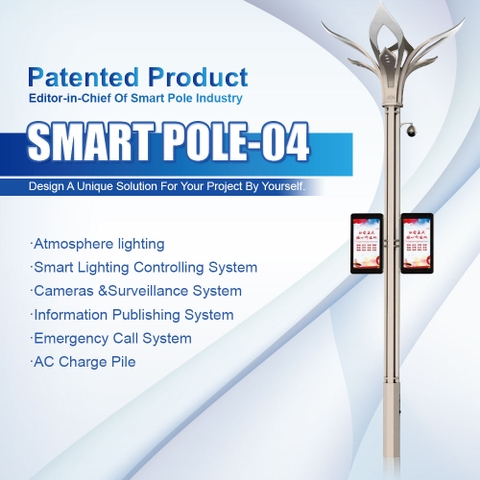 Cột Đèn Đường Thông Minh ZALAA Jsc ZL-POLE04 - Giải Pháp Smart City Đa Nhiệm Lõi Kép