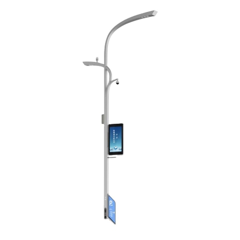 Cột Đèn Đường Thông Minh ZALAA ZL-BOSUN Tích Hợp Camera 4G 5G, Màn Hình LED & Trạm Sạc Đa Năng