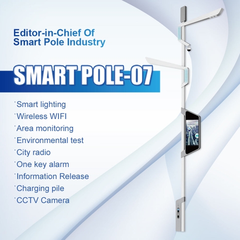 Cột Đèn Đường Thông Minh ZALAA ZL-POLE07: Nền Tảng Trạm Sạc & An Ninh Smart City