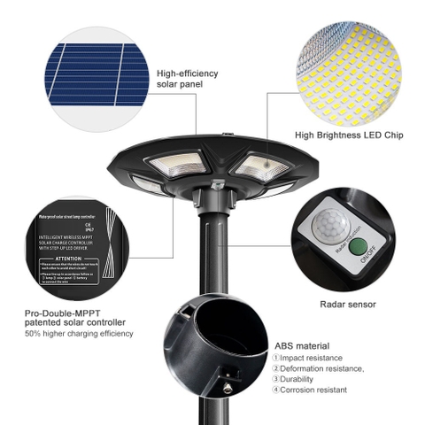 Đèn Cảnh Quan Sân Vườn Năng Lượng Mặt Trời UFO ZALAA ZL-BSFD4 Thông Minh
