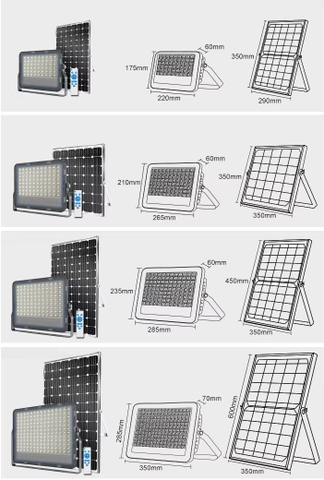 Đèn Pha Năng Lượng Mặt Trời ZALAA ZL-SFL03 Công Nghệ Cảm Biến MPPT (100W-300W)
