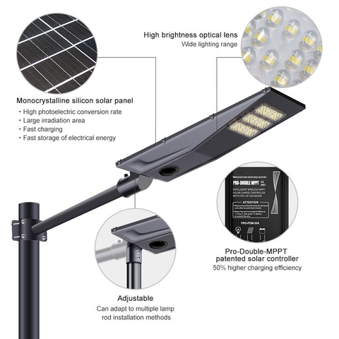 Đèn Đường Năng Lượng Mặt Trời Tuổi Thọ Cao ZALAA ZL-NA 200W/300W Cao Cấp
