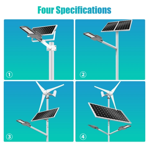 Đèn Đường Năng Lượng Mặt Trời Kết Hợp Tuabin Gió ZALAA ZL-BDX-Wind Cao Cấp (Chống Nước IP65)